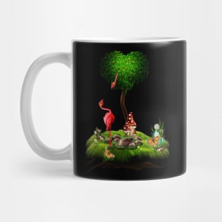 Funny cute flamingos Mug